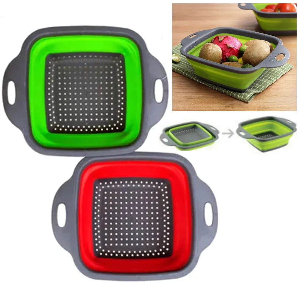 1 Pc Collapsible Kitchen Strainer Colander Folding Wash Pasta Straining Kitchen