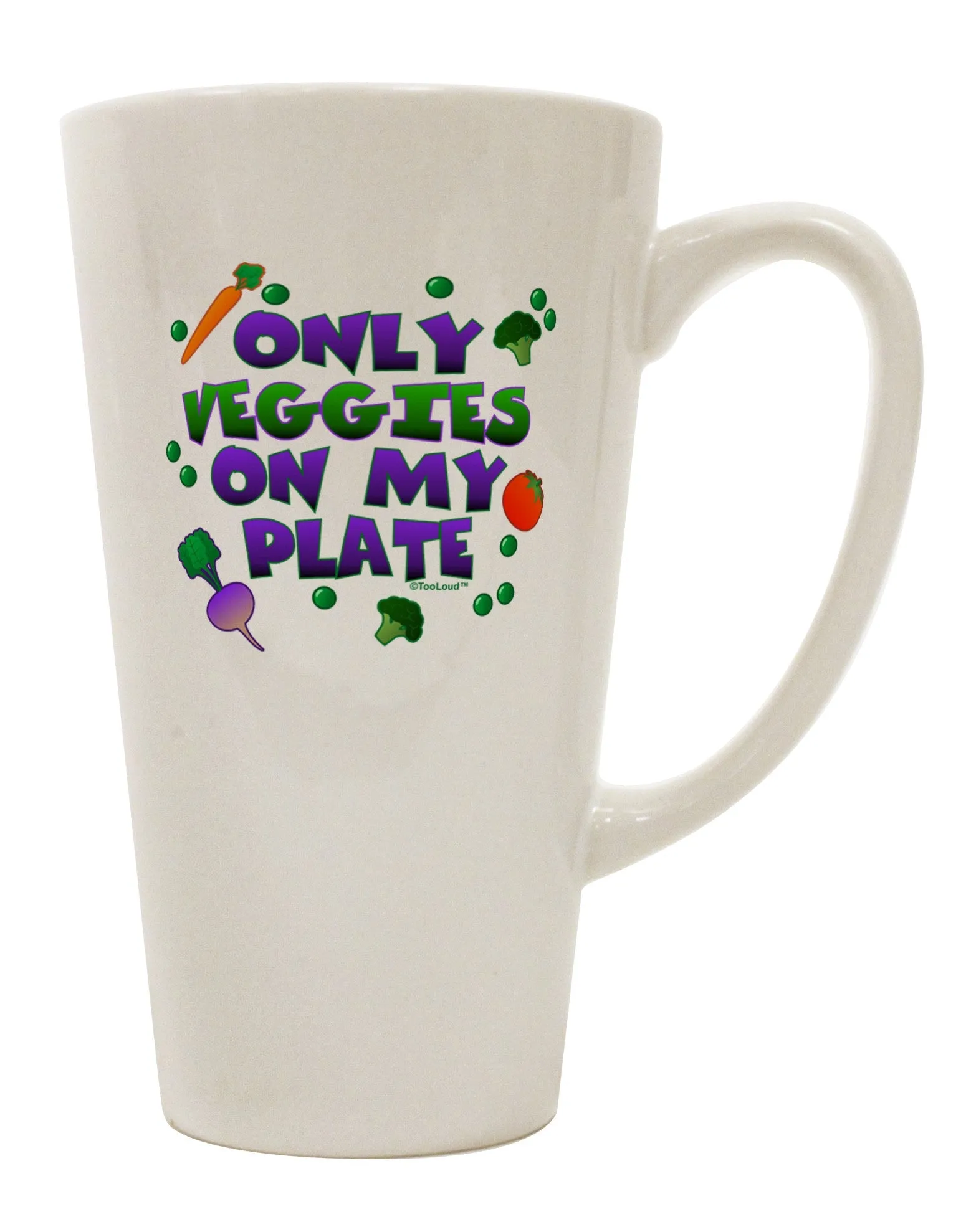 16 Ounce Conical Latte Coffee Mug - Perfect for Veggie Lovers