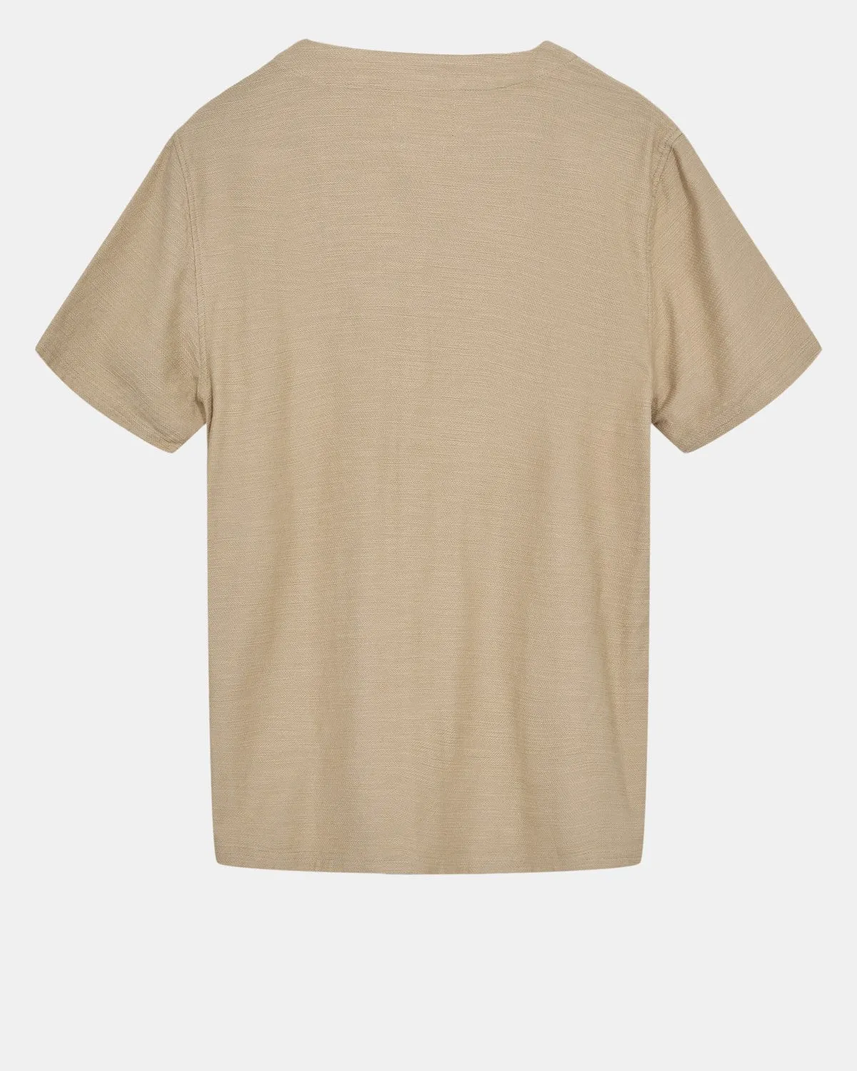 AKDAN S/S V-NECK SHIRT - Brown Rice