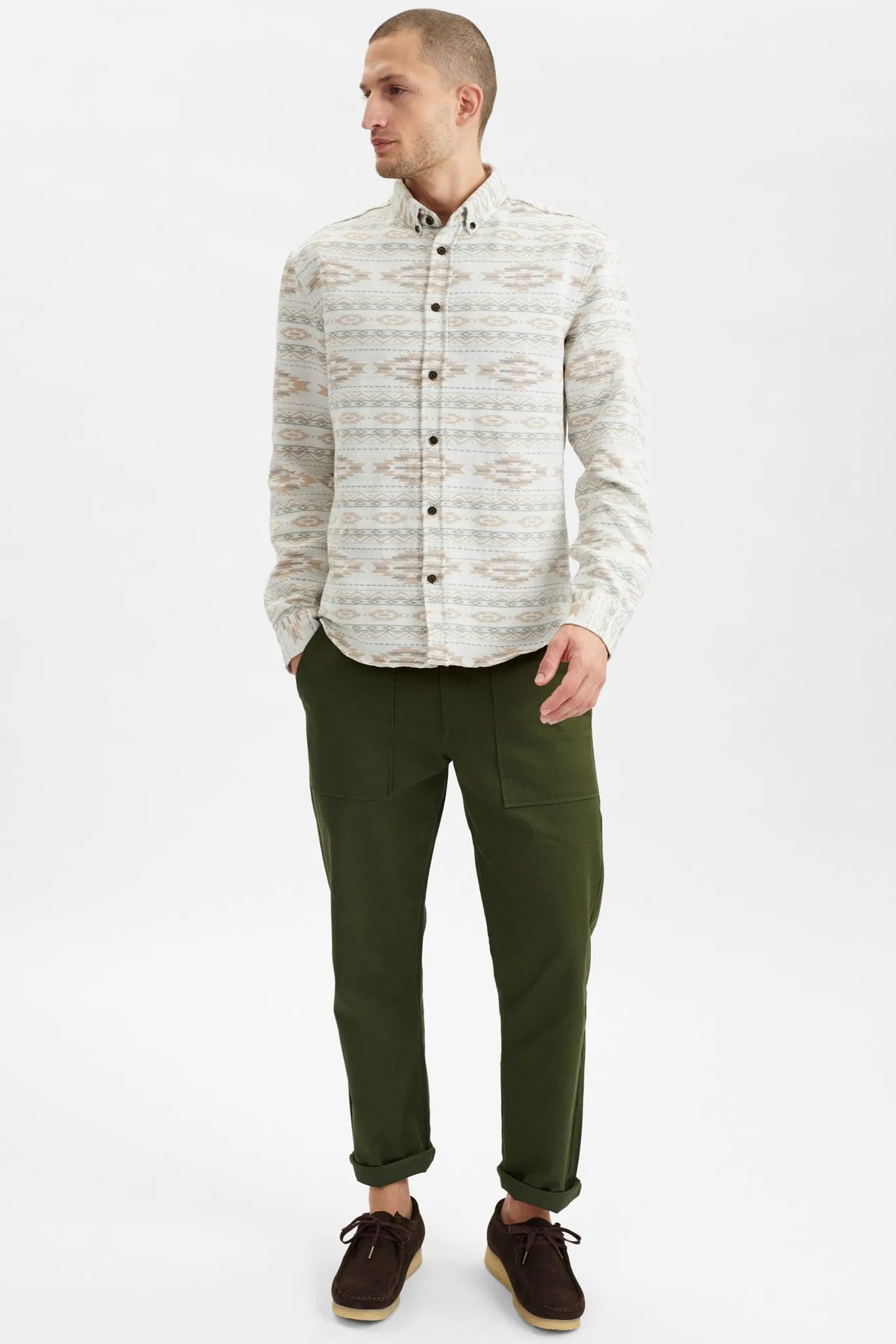 AKKONRAD JACQARD SHIRT - Brown Rice