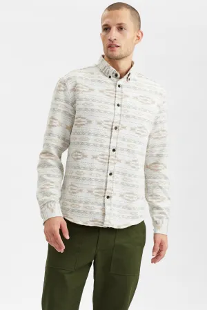 AKKONRAD JACQARD SHIRT - Brown Rice