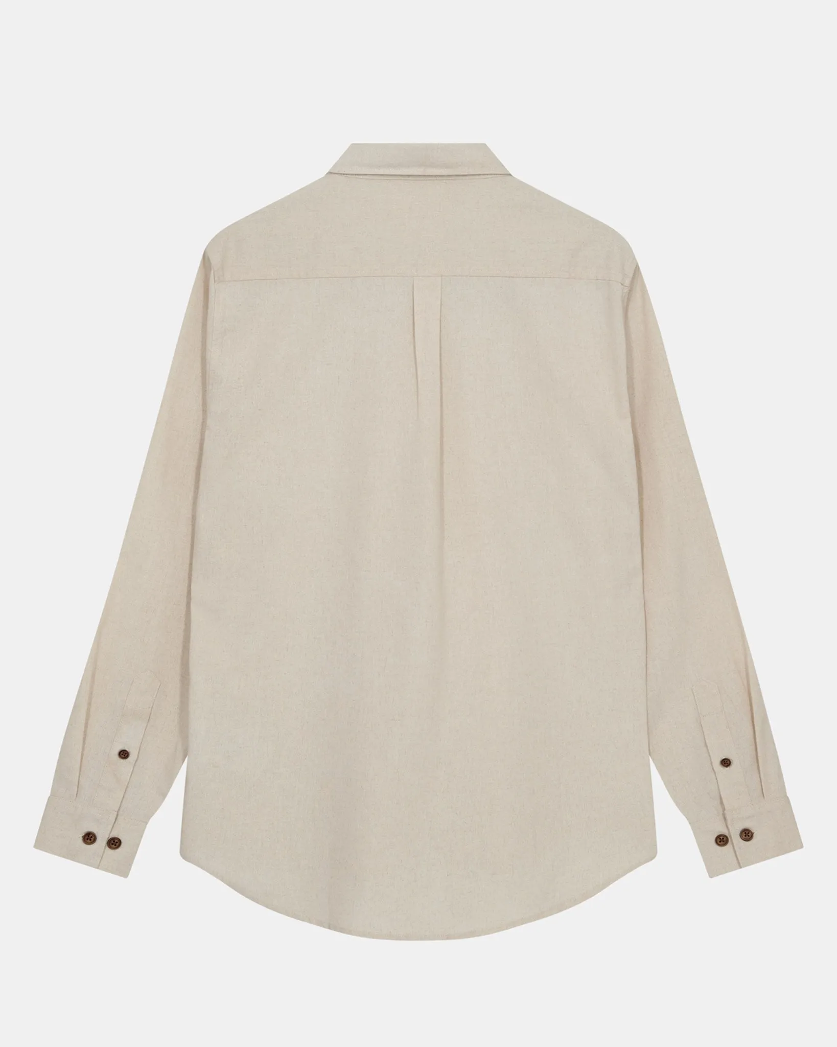 AKLEIF L/S COT/LINEN SHIRT - Brown Rice