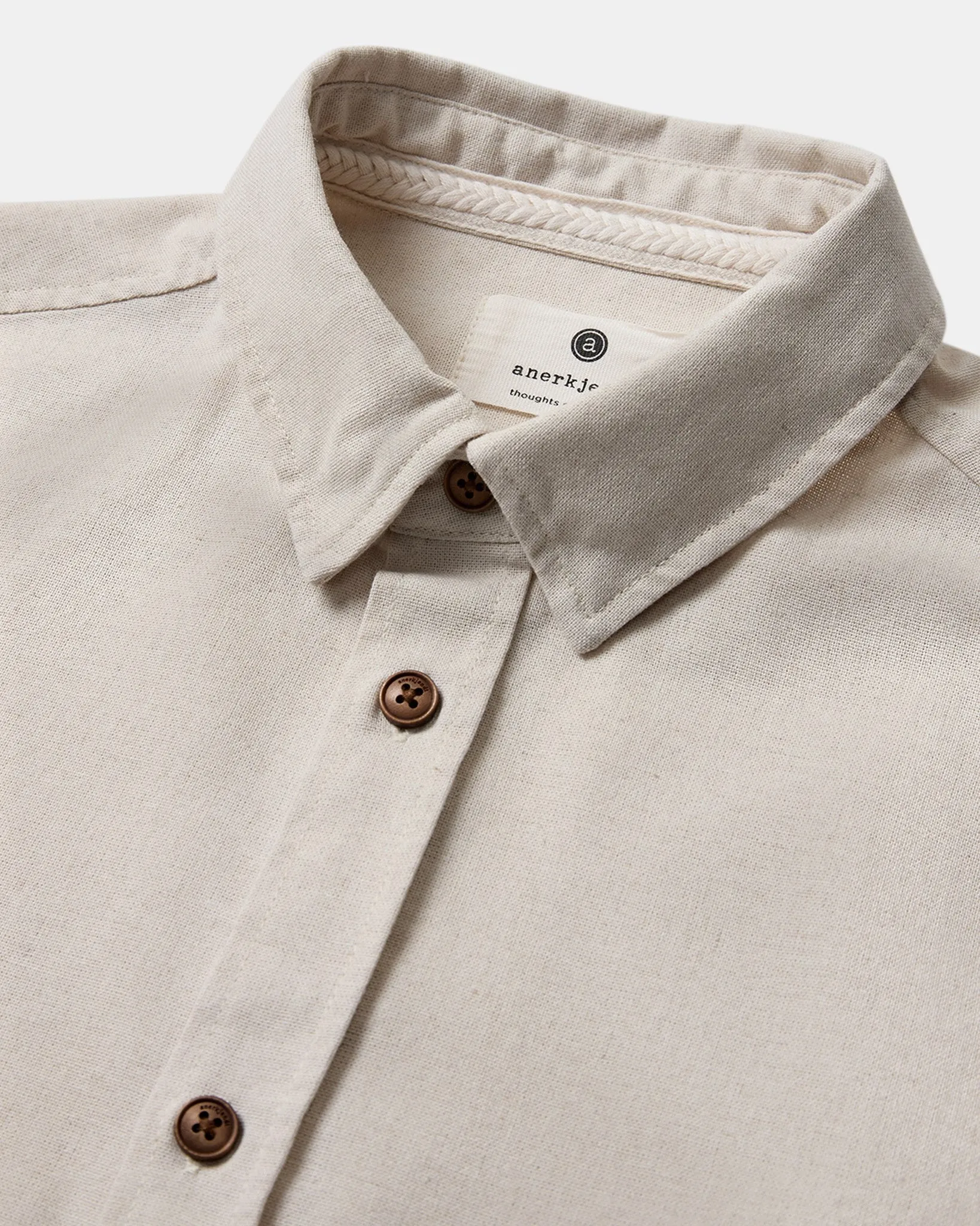 AKLEIF L/S COT/LINEN SHIRT - Brown Rice