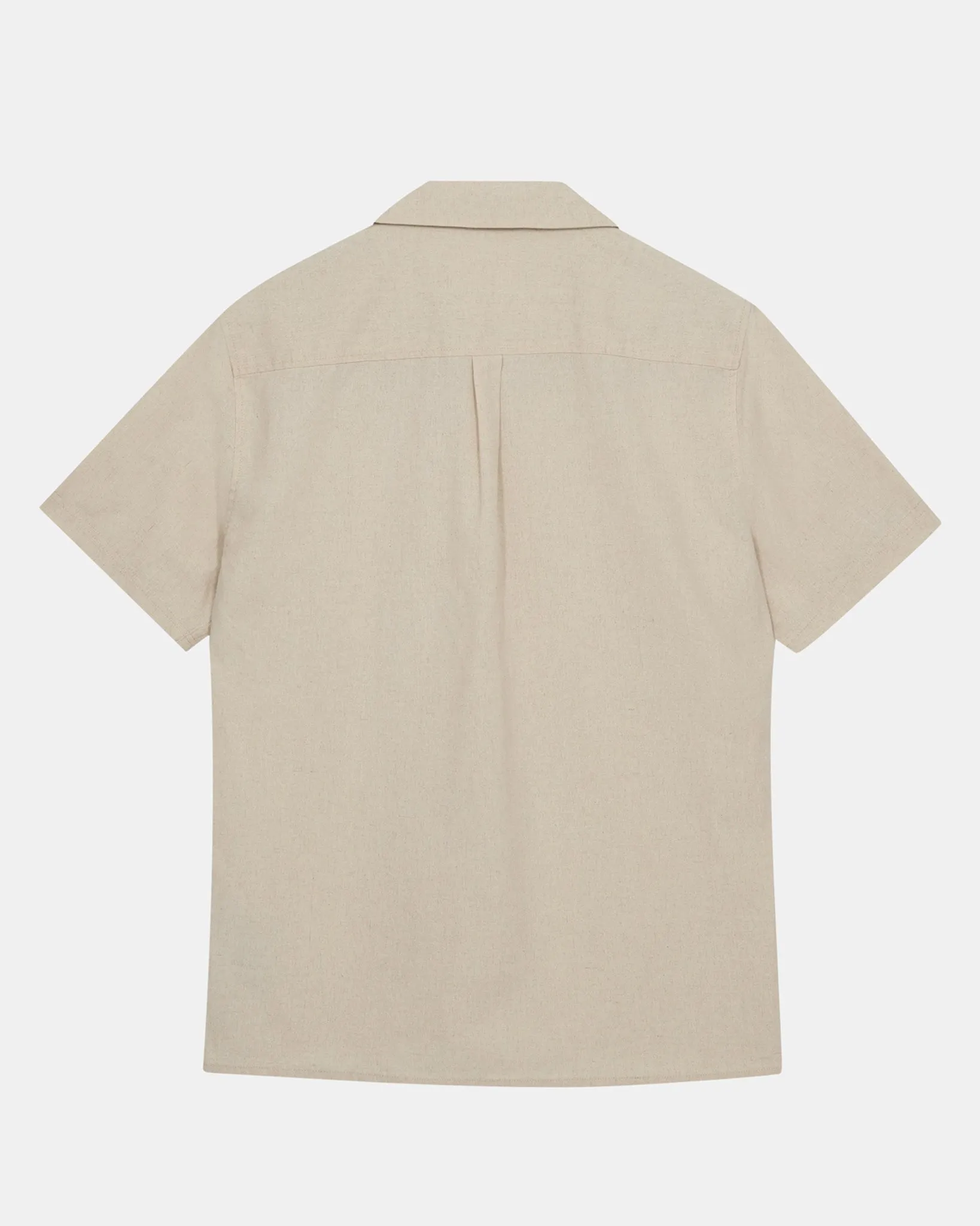AKLEO S/S COT/LINEN SHIRT - Brown Rice