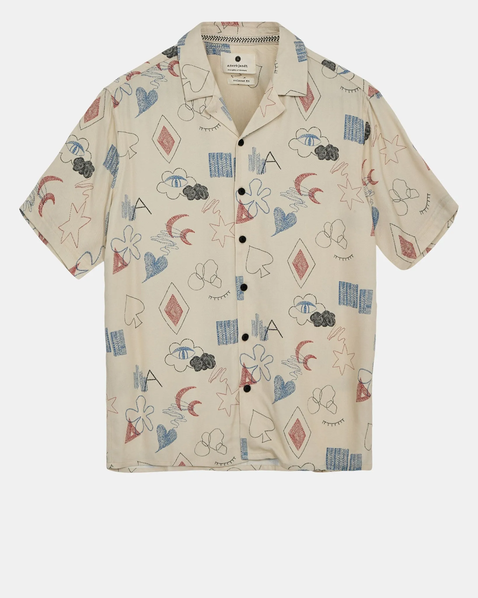 AKLEO S/S VISCOSE AOP - Brown Rice
