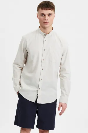 AKLUKAS COT/LINEN SHIRT - Brown Rice