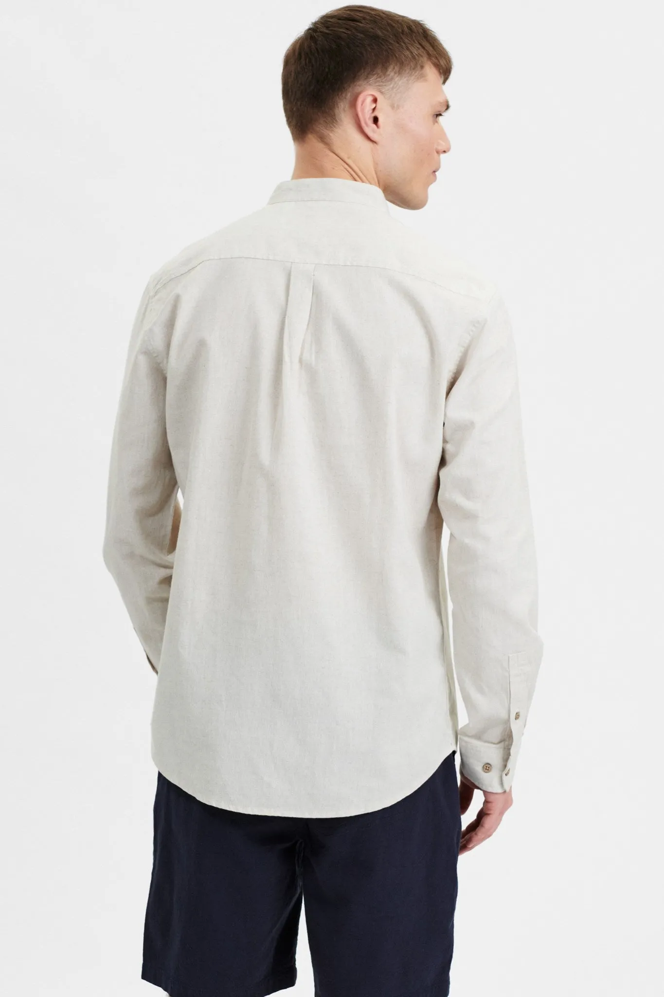 AKLUKAS COT/LINEN SHIRT - Brown Rice