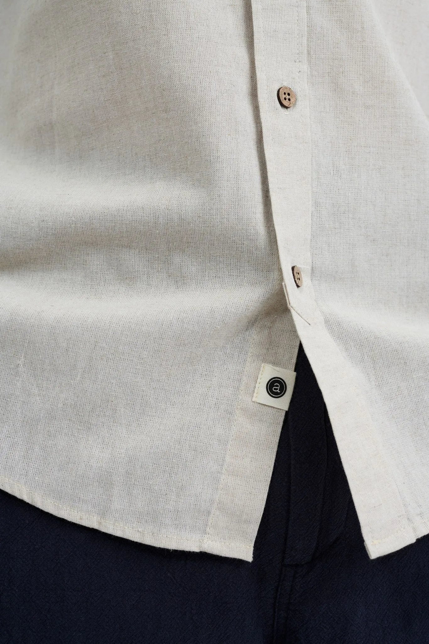 AKLUKAS COT/LINEN SHIRT - Brown Rice