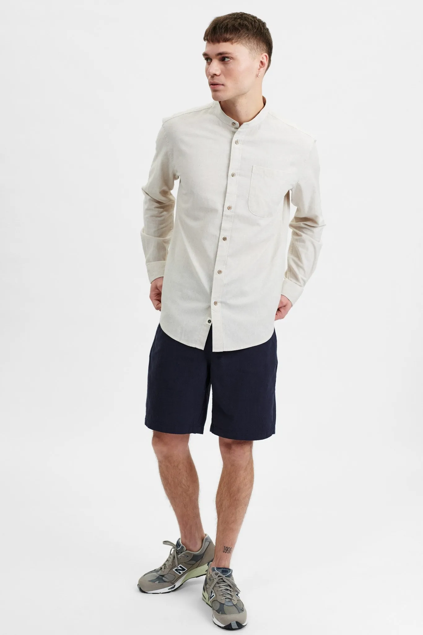 AKLUKAS COT/LINEN SHIRT - Brown Rice