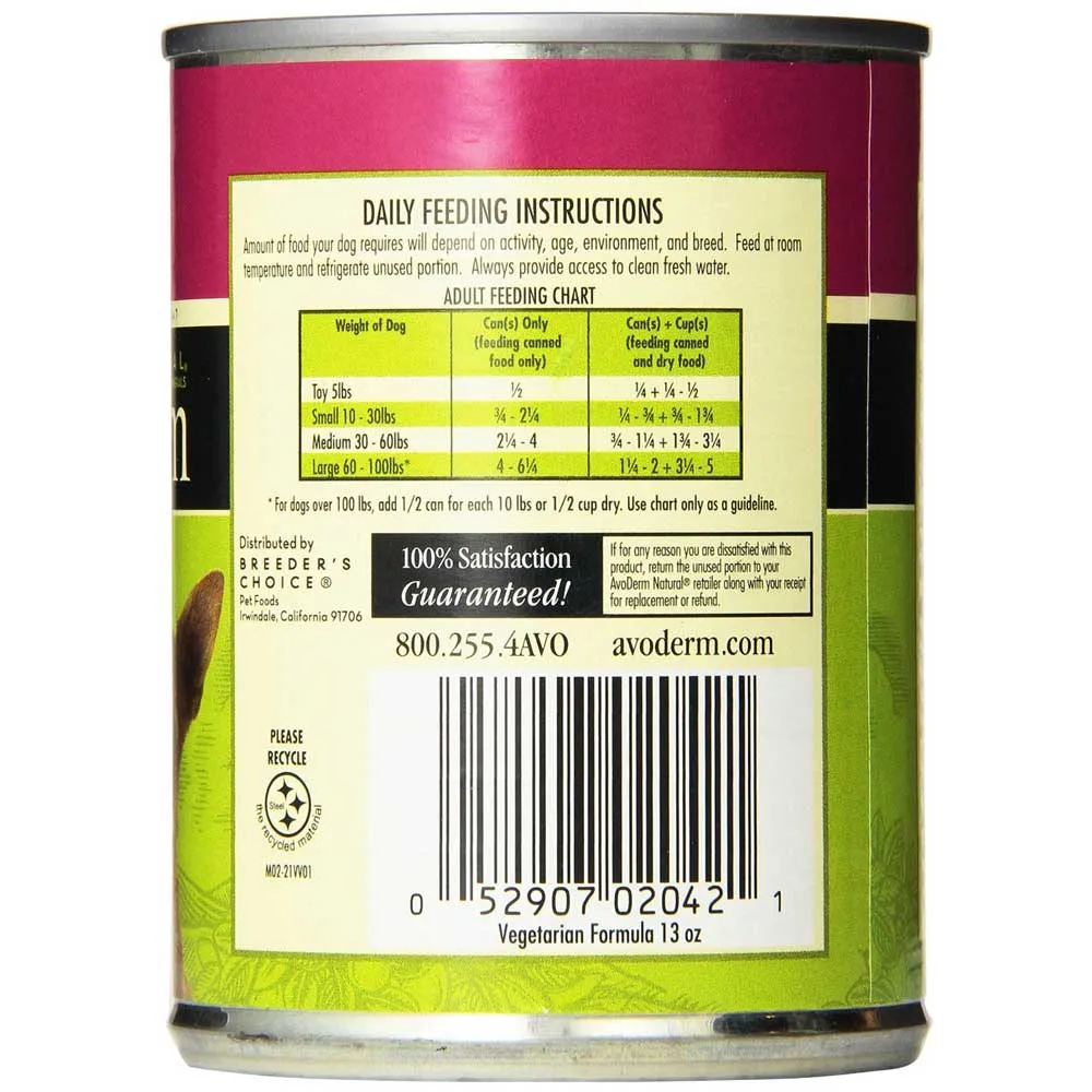 Avoderm Natural Vegetarian Canned Dog Food 368g