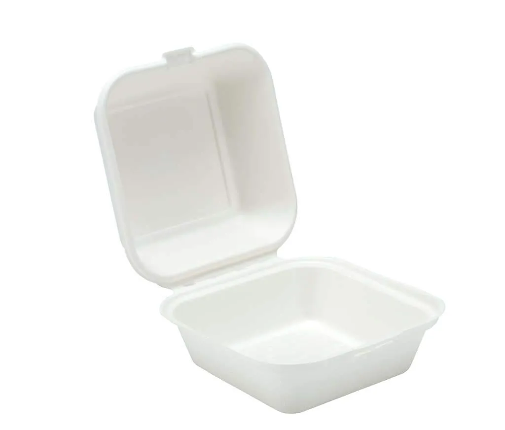 Bagasse Clamshell Meal Boxes 6''