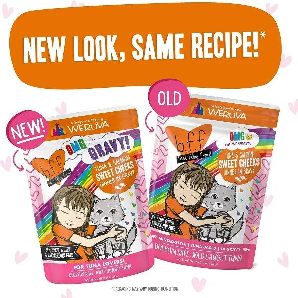 B.F.F. Sweet Cheeks Tuna & Salmon Dinner in Gravy Pouch Cat Food