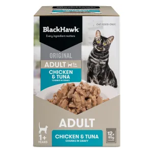Black Hawk Chicken and Tuna in Gravy Cat Wet Food 85gx12