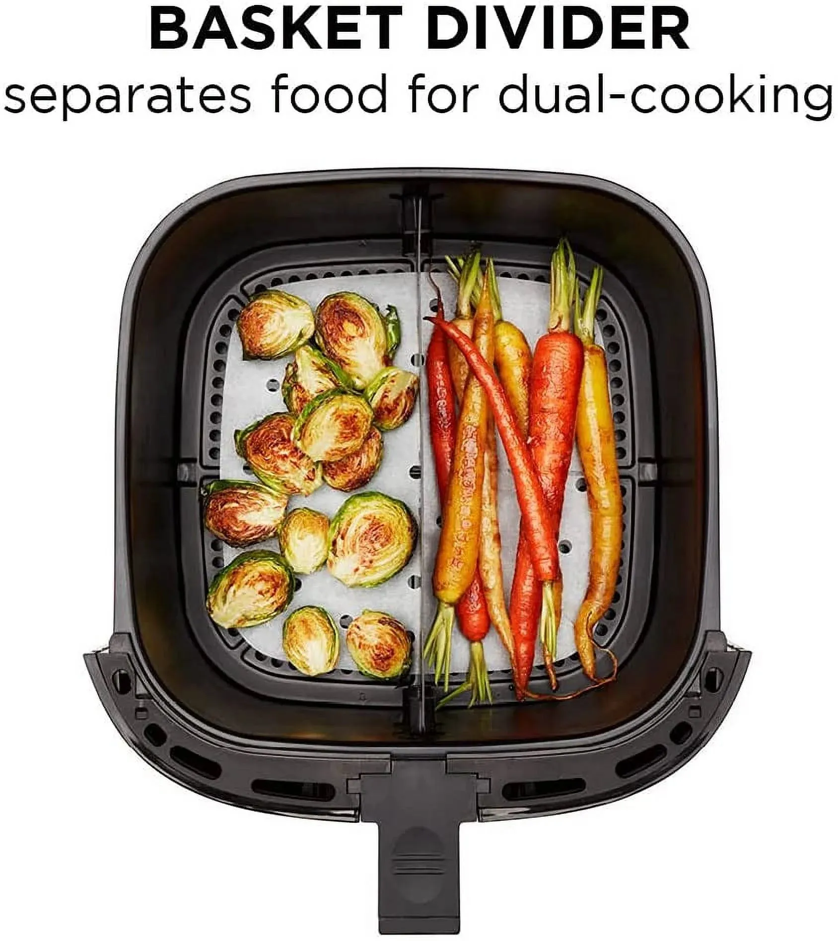 Chefman Turbofry Air Fryer with Basket Divider, 8 Qt Capacity - Stainless Steel, New