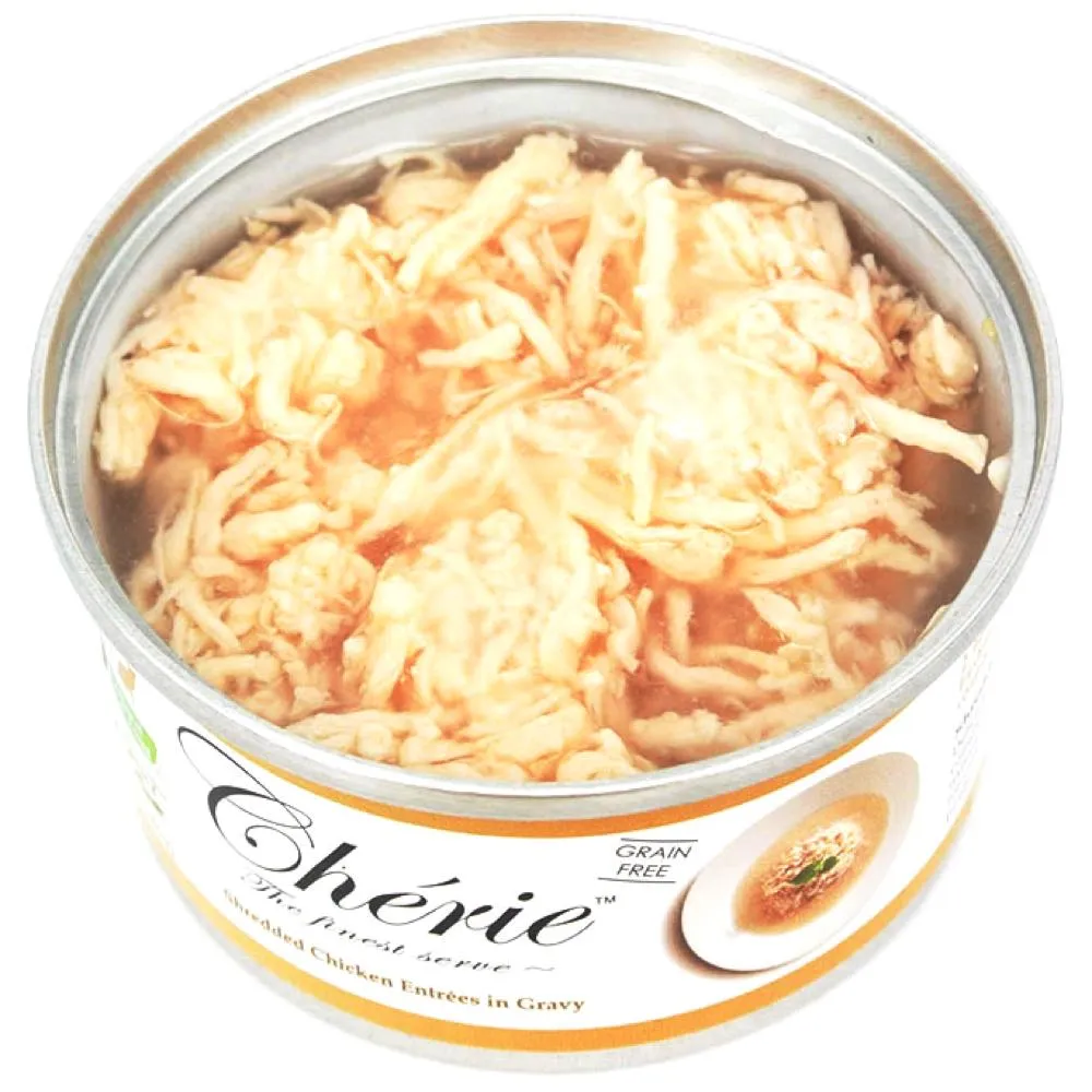 Cherie Shredded Chicken Entrées In Gravy Canned Cat Food 80g