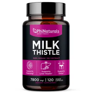 Excel Nutritionals LLC DBA Phi Naturals - Milk Thistle Silymarin 30x Extract Supplement: 1-Pack