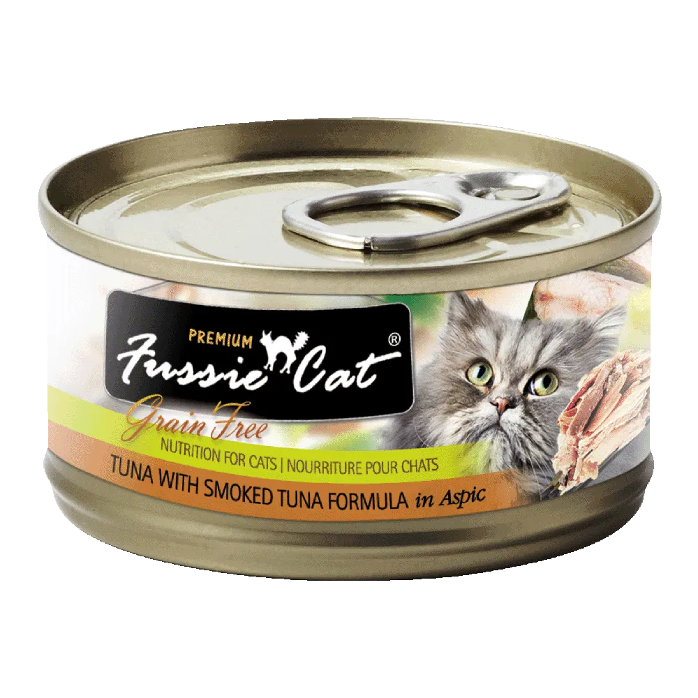 Fussie Cat Black Label Tuna with Smoked Tuna in Aspic 80g
