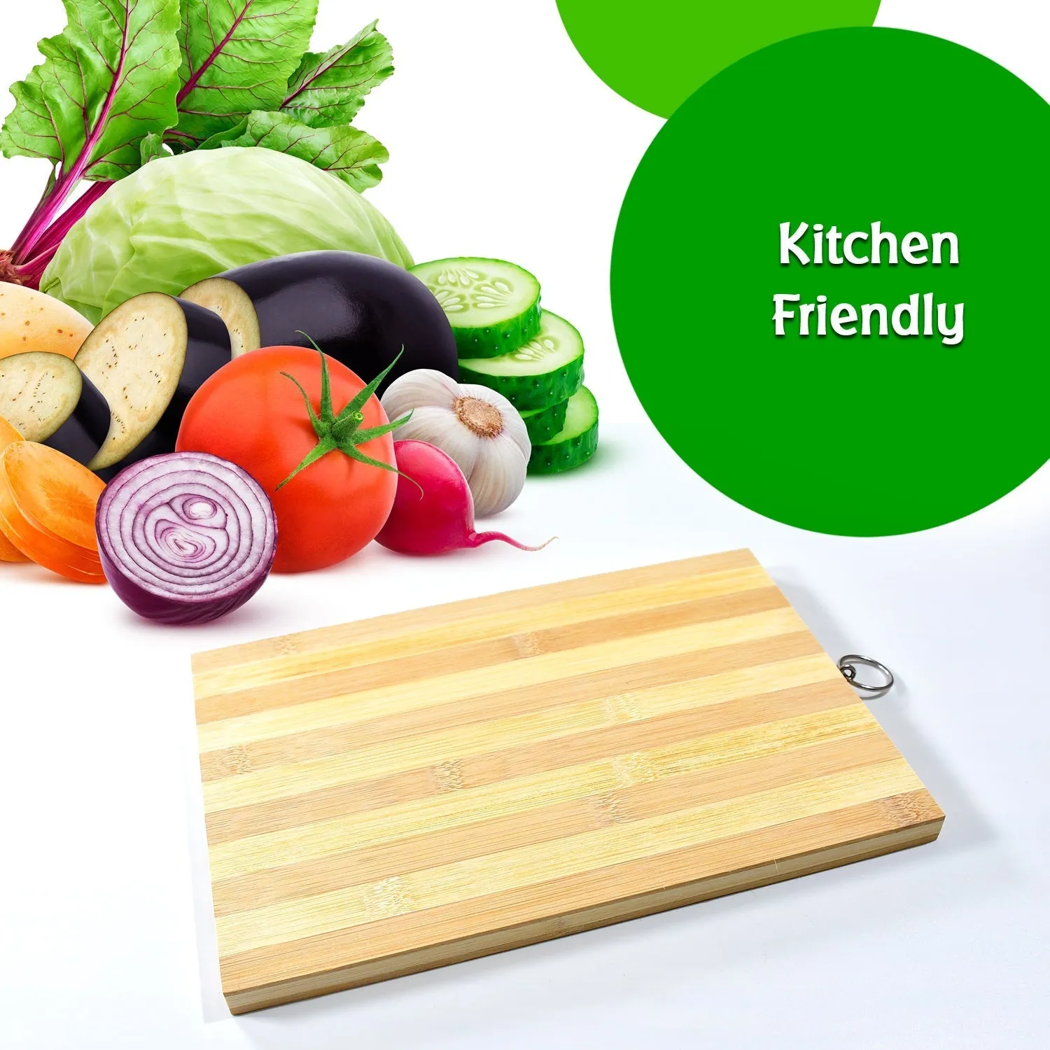 Natural Wood Chopping Cutting Board for Kitchen Vegetables, Fruits & Cheese, BPA Free.