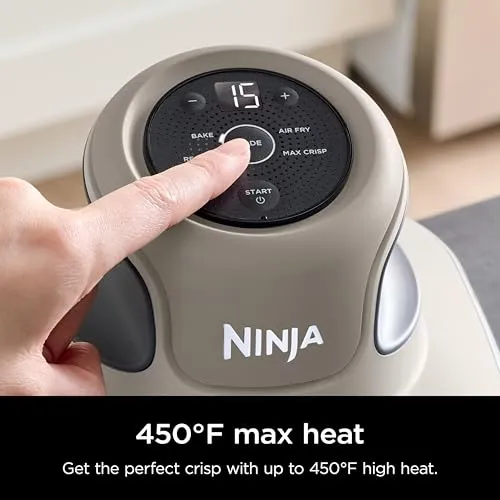 Ninja Crispi Air Fryer, Microwave, Freezer & Dishwasher Safe, Non Toxic Glass Portable Cooking System, 4 QT & 6 Cup Glass Containers with Storage Lids, Easy Meals, Air Fry, Bake, Stone, FN101ST