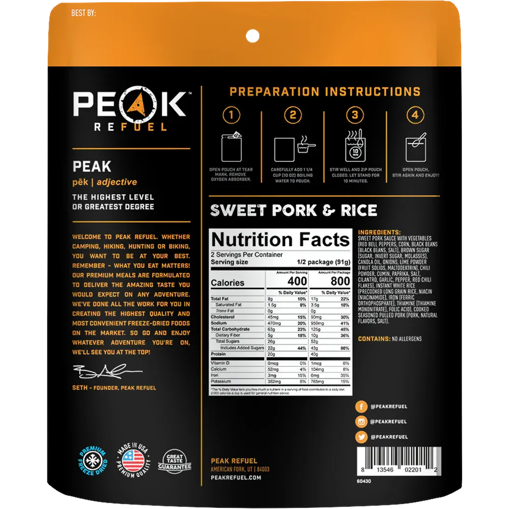 Peak Refuel  - Sweet Pork & Rice