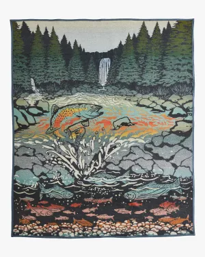 Pendleton Jacquard Napped Robe Wool Blanket - Salmon Falls