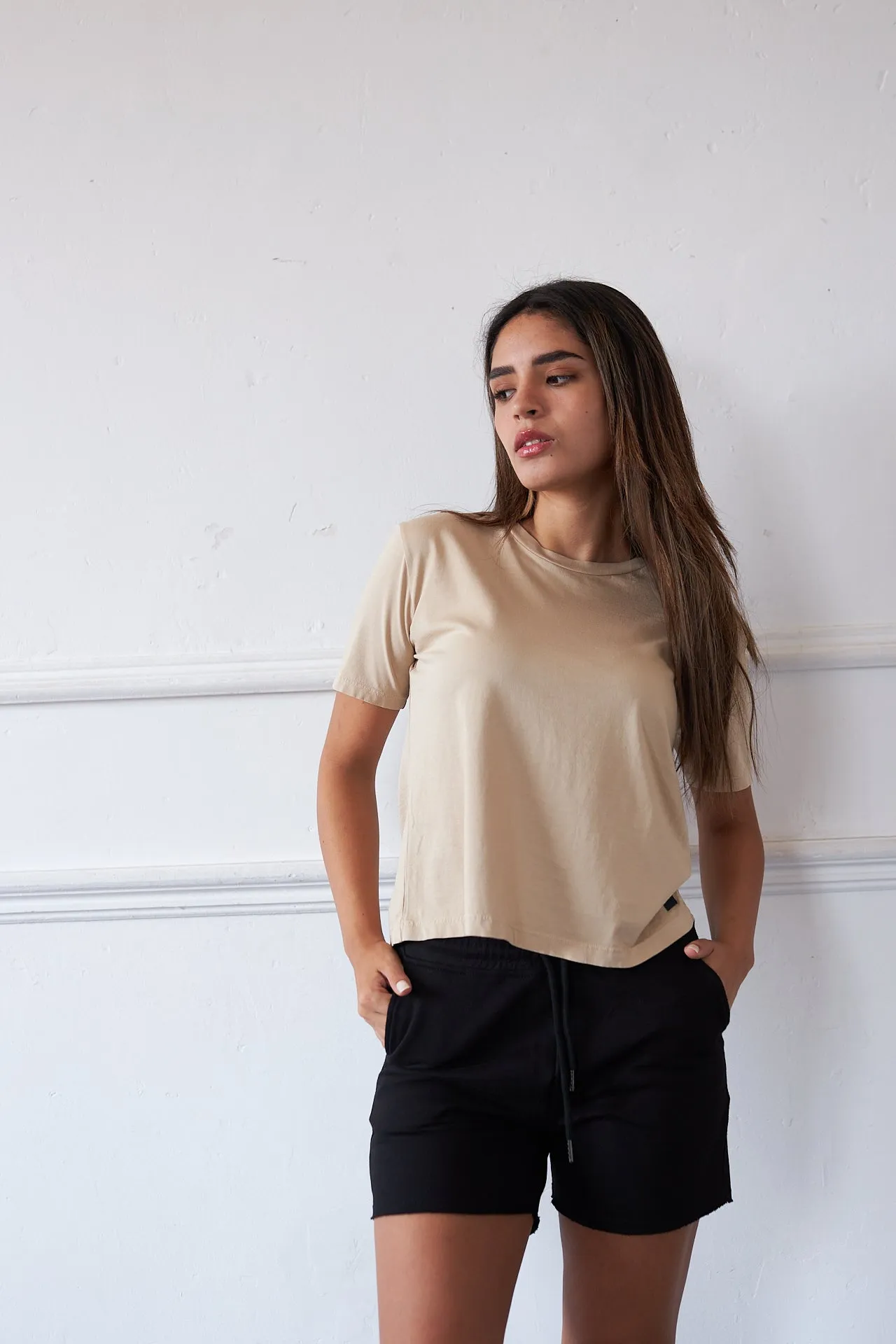 Premium Pima SS24 Womens Tee - Brown Rice