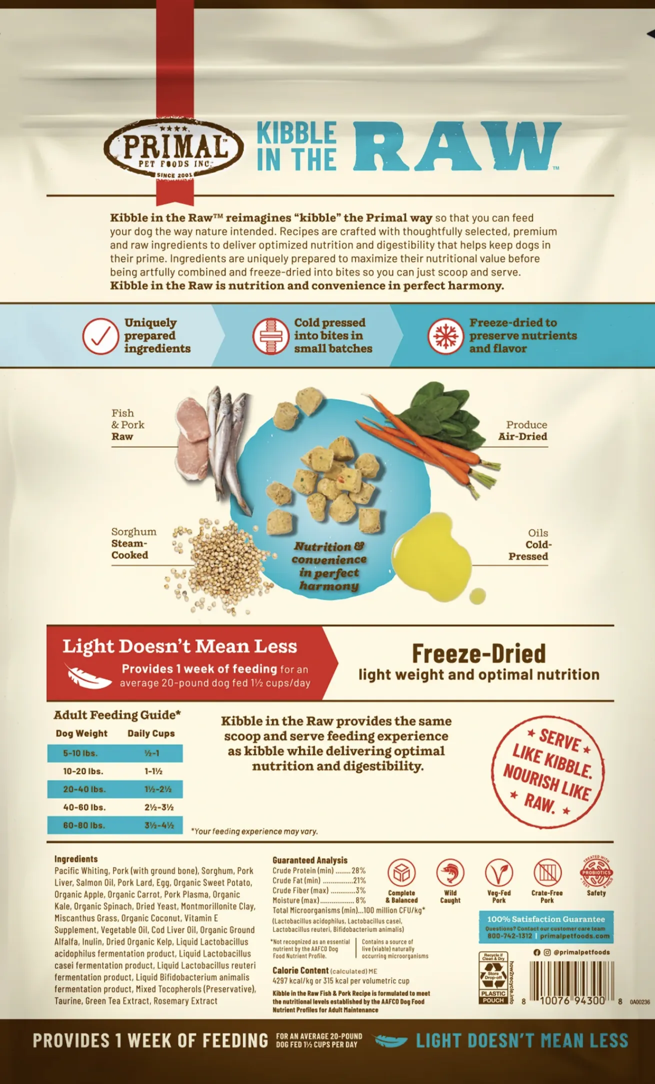 Primal Dog Kibble in the Raw Fish & Pork