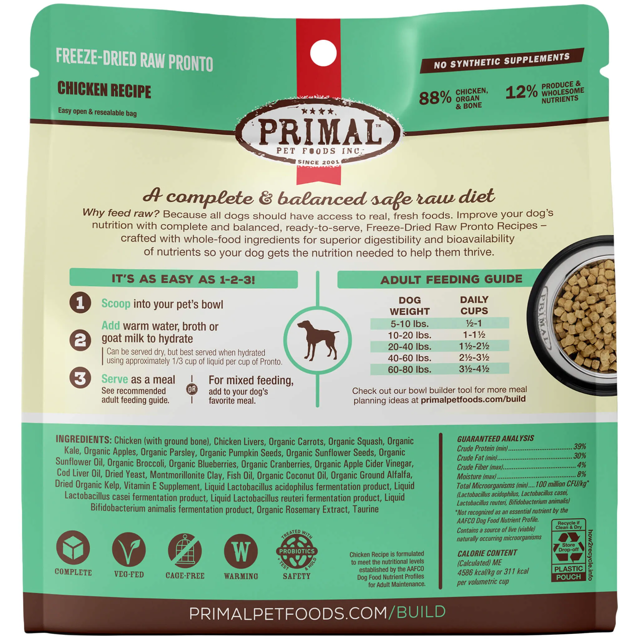 Primal Pet Foods Pronto Freeze-Dried Raw Dog Food