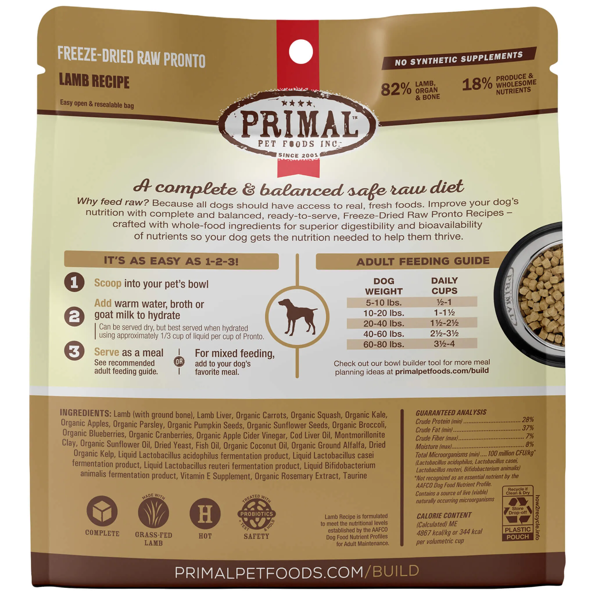 Primal Pet Foods Pronto Freeze-Dried Raw Dog Food