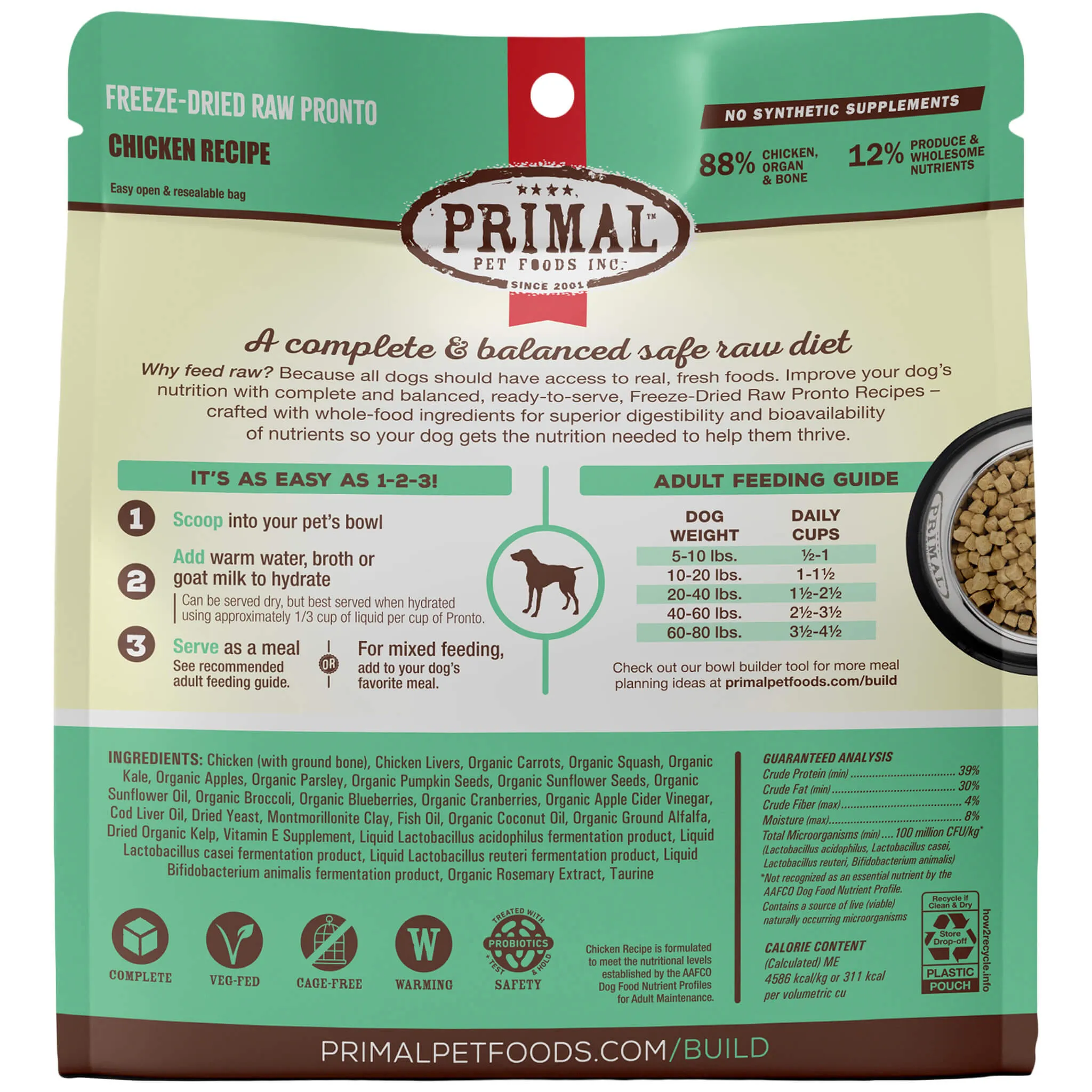 Primal Pet Foods Pronto Freeze-Dried Raw Dog Food