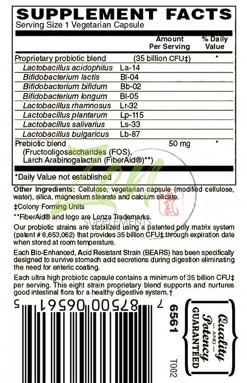 Probiotic with 35 Billion CFU and 8 Strains - 30 Vegcaps