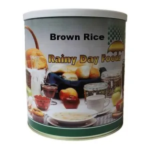 Rainy Day Foods Non-GMO Brown Rice Long 84 oz #10 Can - 53 Servings