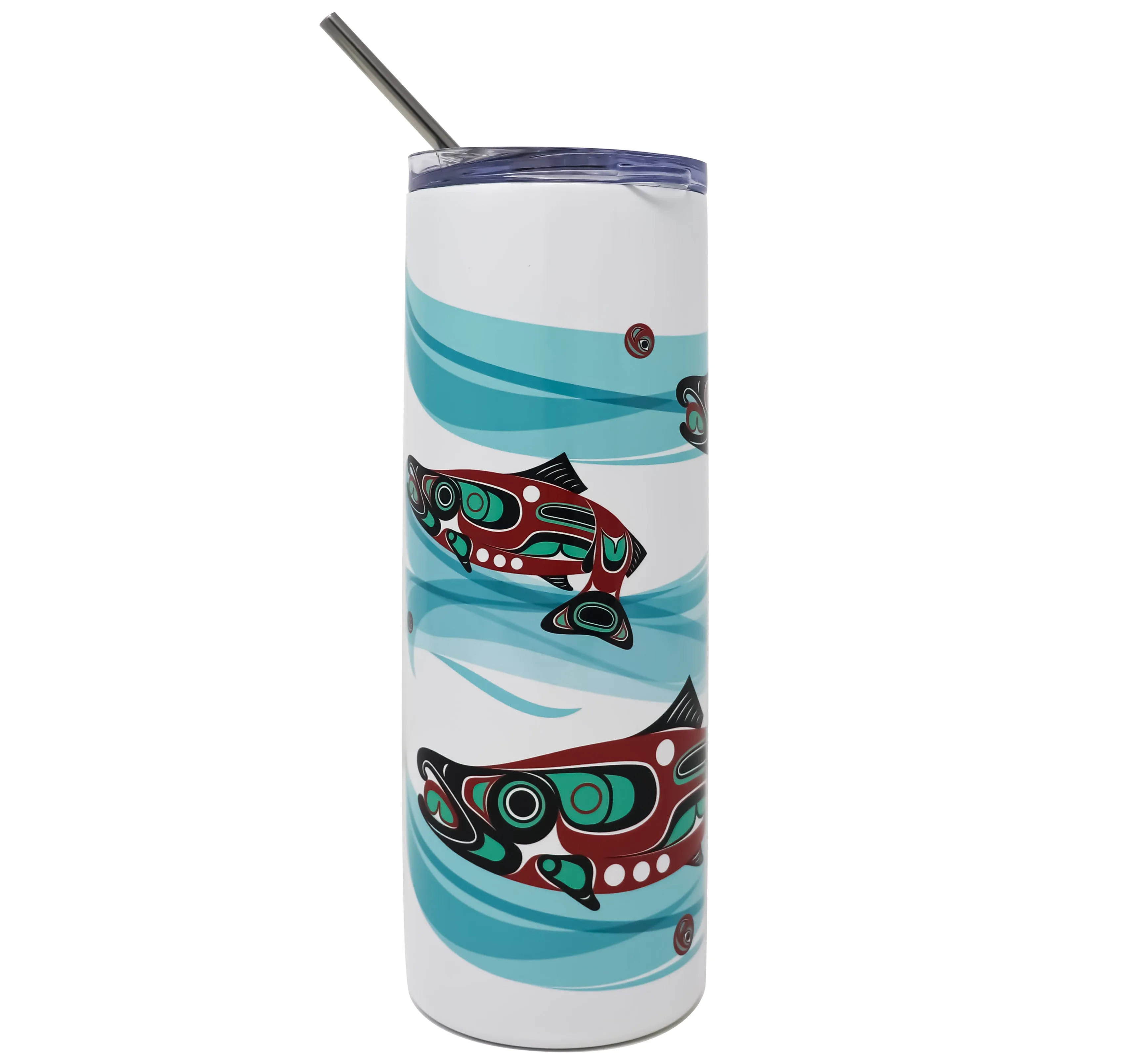 Salmon Run Formline Tumbler w/ Straw