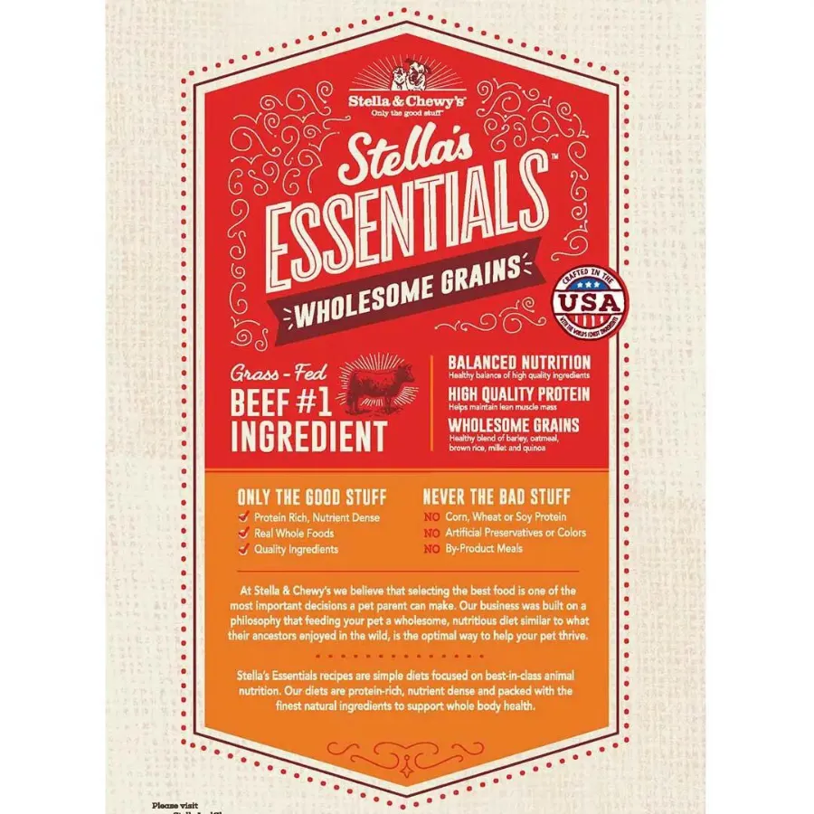 Stella & Chewy's Essentials Grass-Fed Beef & Ancient Grains Recipe Dog Food