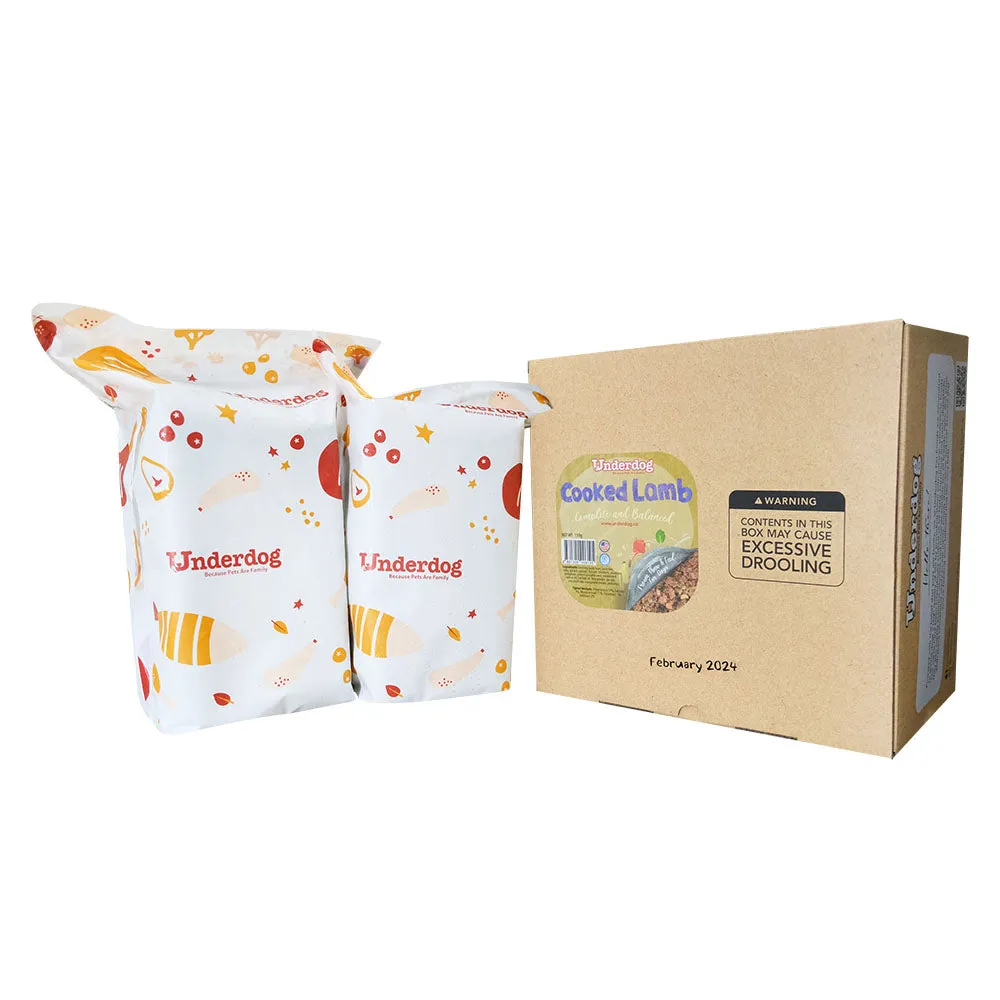 Underdog Cooked Lamb Complete & Balanced Eco Pack Frozen Dog Food 3kg