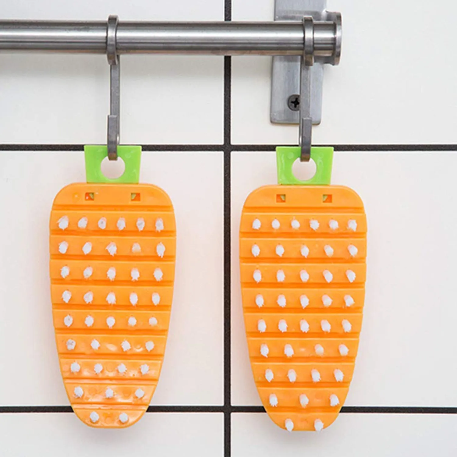 Vegetable Scrubbing Brush, Vegetable Scrubber NonToxic Fruit Brush Carrot Shape Vegetable Brush for Potato for Vegetable