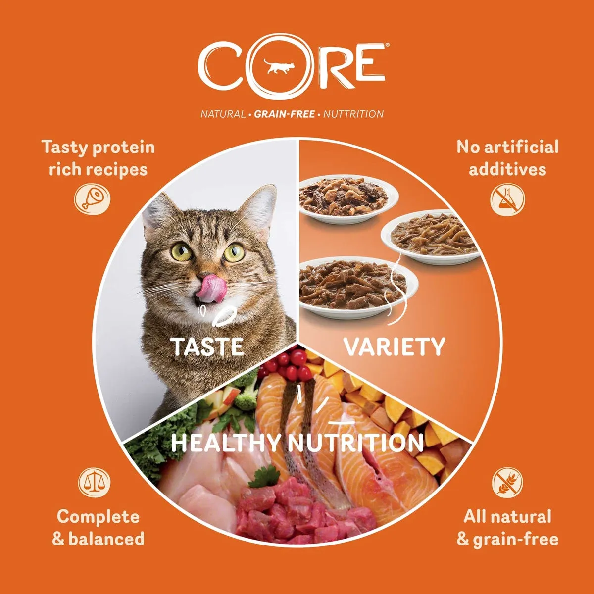 Wellness CORE Cat Wet Adult Signature Selects Flaked Multipack 8 x 79g