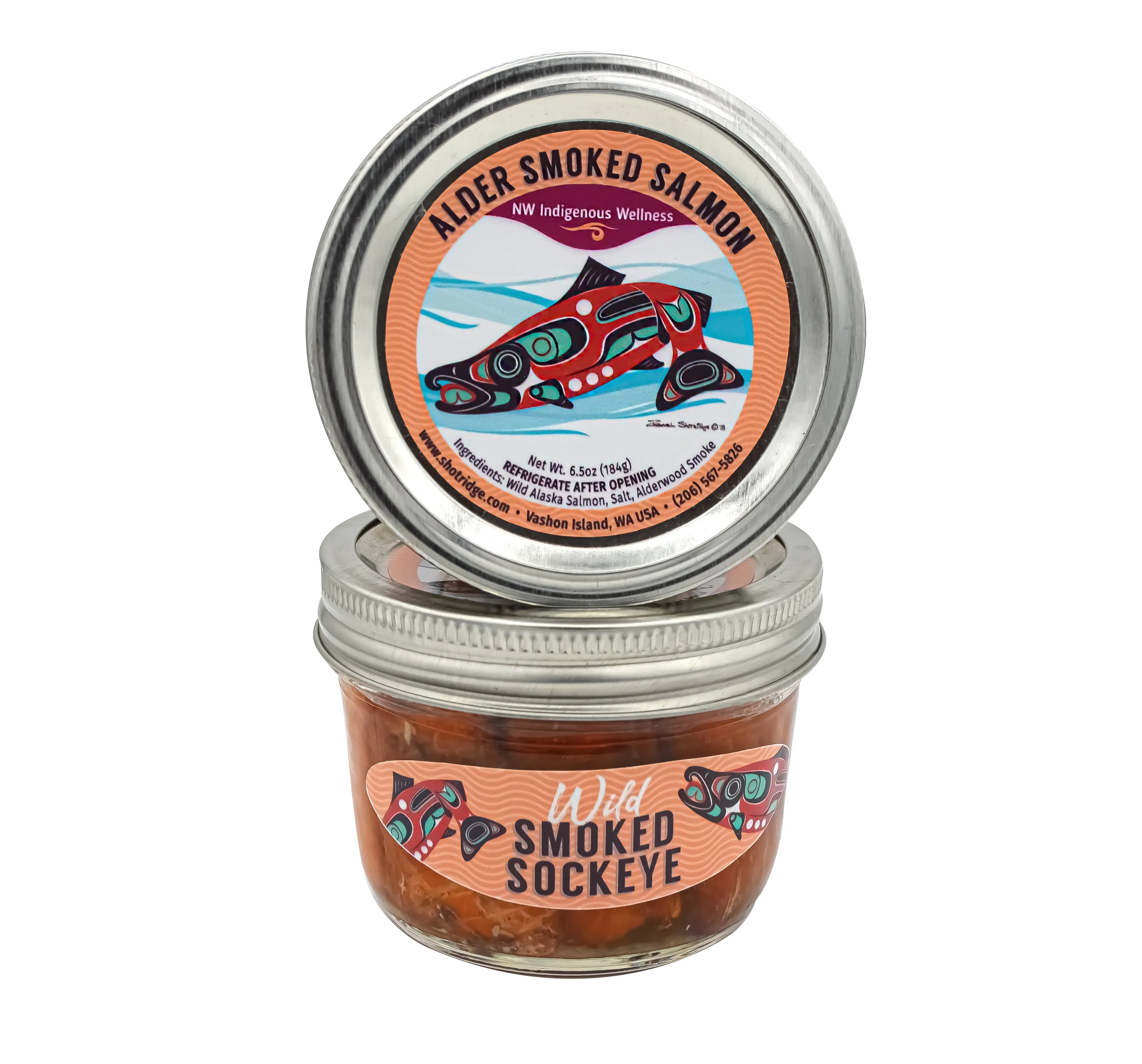 Wild Alaskan Smoked Sockeye Salmon - 2 Jars